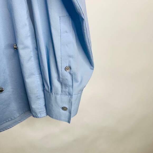 Calvin Klein Upcycled Rhinestone Embellished Shirt Button Up Sz Small - Picture 7 of 7